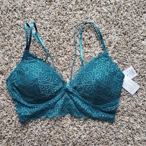 Auden women's size XL.  Green-English teal, lace, lightly lined bralette.